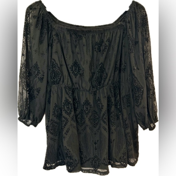 Torrid Sz 1 Black 3/4 sleeve Blouse - Picture 1 of 2